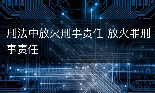 刑法中放火刑事责任 放火罪刑事责任