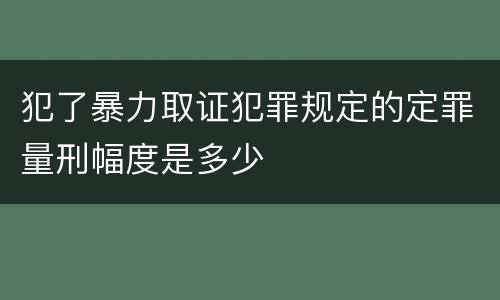 犯了暴力取证犯罪规定的定罪量刑幅度是多少