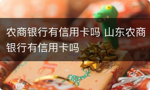 农商银行有信用卡吗 山东农商银行有信用卡吗