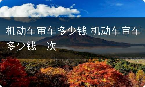 机动车审车多少钱 机动车审车多少钱一次
