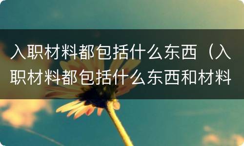入职材料都包括什么东西（入职材料都包括什么东西和材料）