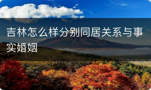 吉林怎么样分别同居关系与事实婚姻