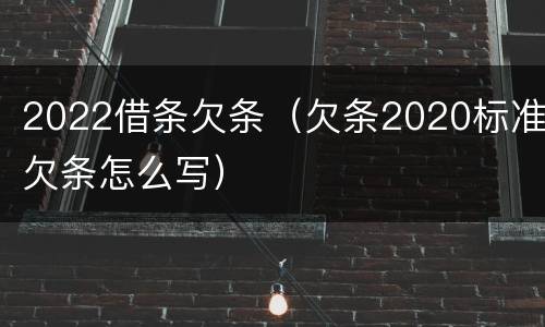 2022借条欠条（欠条2020标准欠条怎么写）