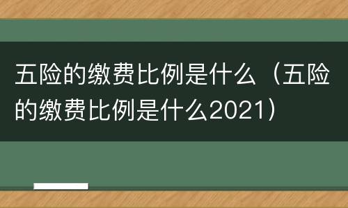 五险的缴费比例是什么（五险的缴费比例是什么2021）