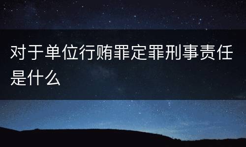 对于单位行贿罪定罪刑事责任是什么