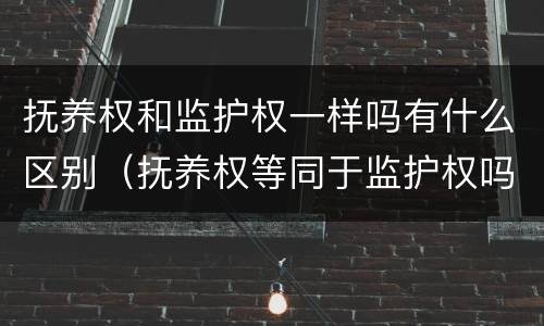 抚养权和监护权一样吗有什么区别（抚养权等同于监护权吗）
