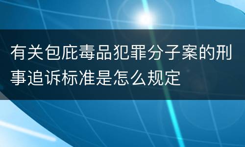 有关包庇毒品犯罪分子案的刑事追诉标准是怎么规定