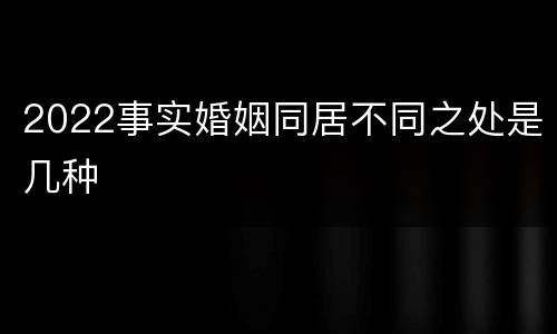 2022事实婚姻同居不同之处是几种