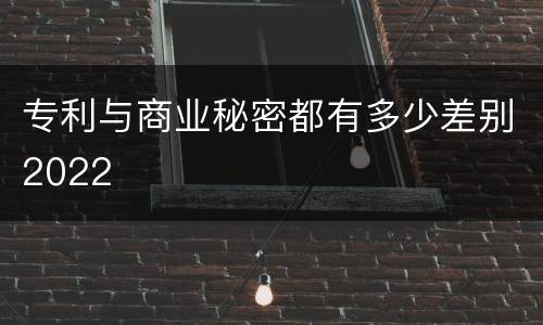 专利与商业秘密都有多少差别2022