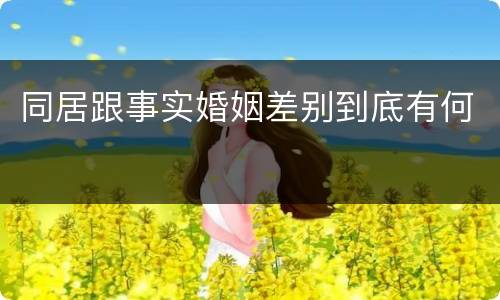 同居跟事实婚姻差别到底有何