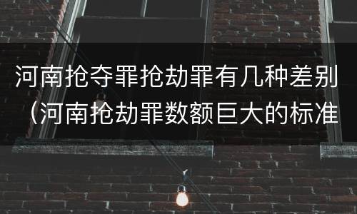 河南抢夺罪抢劫罪有几种差别（河南抢劫罪数额巨大的标准）