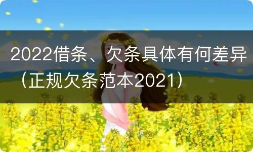 2022借条、欠条具体有何差异（正规欠条范本2021）