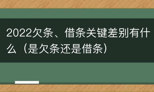 2022欠条、借条关键差别有什么（是欠条还是借条）