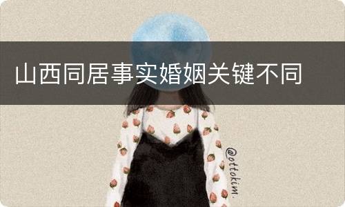 山西同居事实婚姻关键不同