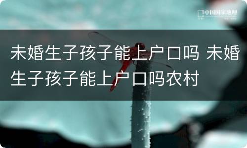 未婚生子孩子能上户口吗 未婚生子孩子能上户口吗农村