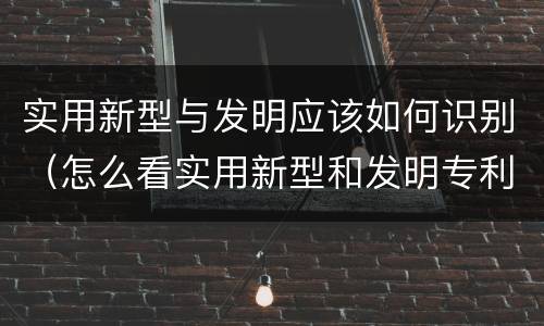 实用新型与发明应该如何识别（怎么看实用新型和发明专利）