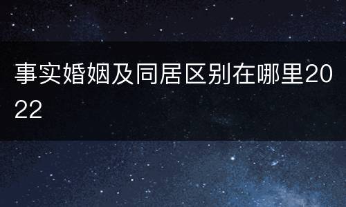 事实婚姻及同居区别在哪里2022
