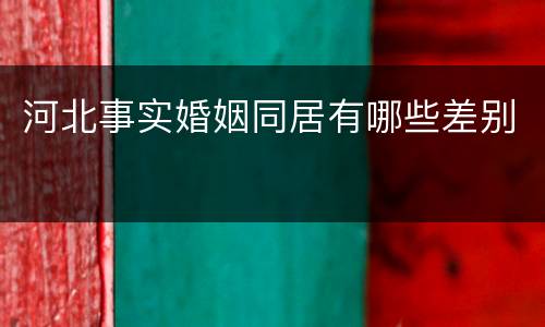 河北事实婚姻同居有哪些差别