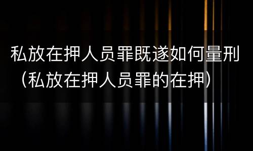 私放在押人员罪既遂如何量刑（私放在押人员罪的在押）