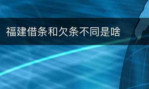 福建借条和欠条不同是啥