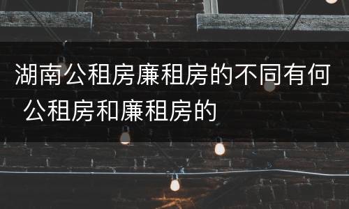 湖南公租房廉租房的不同有何 公租房和廉租房的