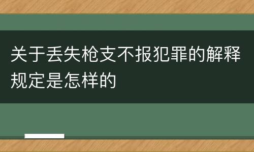 关于丢失枪支不报犯罪的解释规定是怎样的