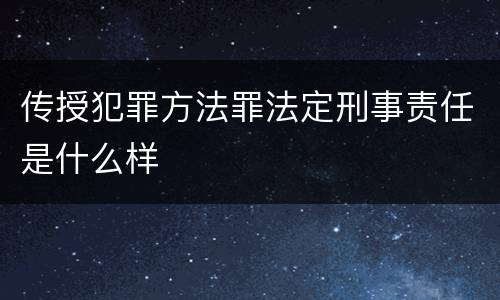 传授犯罪方法罪法定刑事责任是什么样