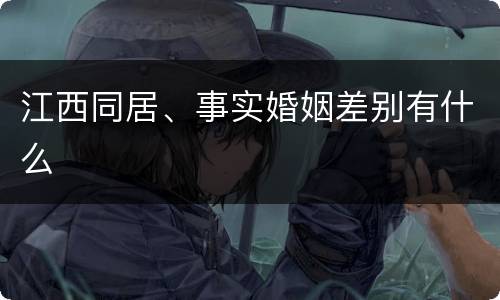 江西同居、事实婚姻差别有什么