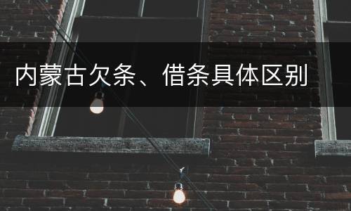 内蒙古欠条、借条具体区别