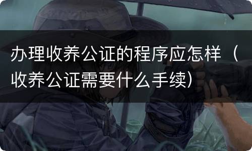 办理收养公证的程序应怎样（收养公证需要什么手续）