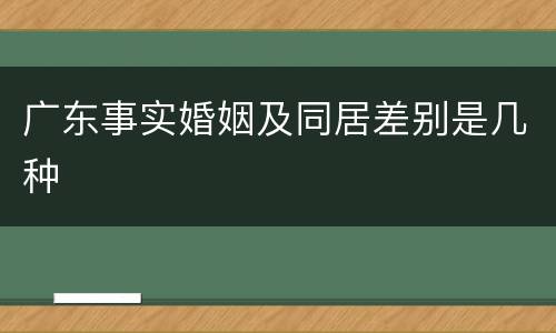 广东事实婚姻及同居差别是几种