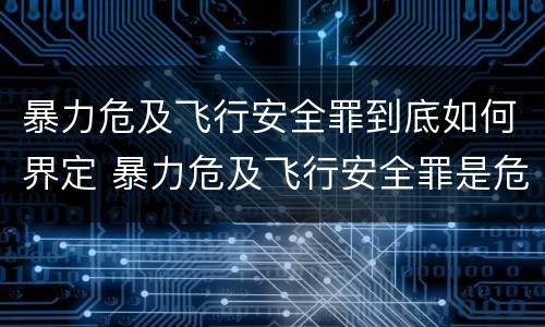 暴力危及飞行安全罪到底如何界定 暴力危及飞行安全罪是危险犯吗