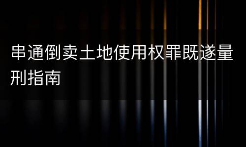 串通倒卖土地使用权罪既遂量刑指南
