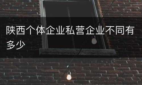 陕西个体企业私营企业不同有多少
