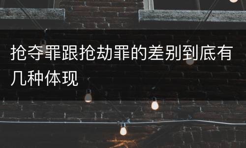 抢夺罪跟抢劫罪的差别到底有几种体现