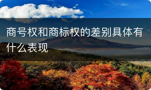 商号权和商标权的差别具体有什么表现
