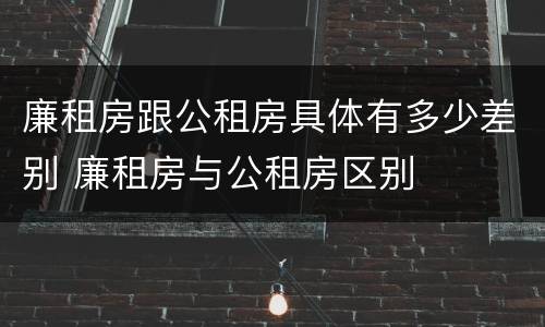 廉租房跟公租房具体有多少差别 廉租房与公租房区别