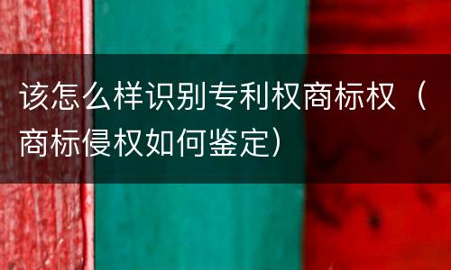 该怎么样识别专利权商标权（商标侵权如何鉴定）