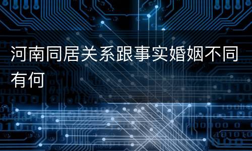 河南同居关系跟事实婚姻不同有何