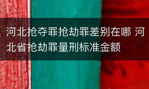 河北抢夺罪抢劫罪差别在哪 河北省抢劫罪量刑标准金额