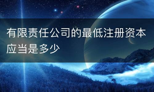 有限责任公司的最低注册资本应当是多少