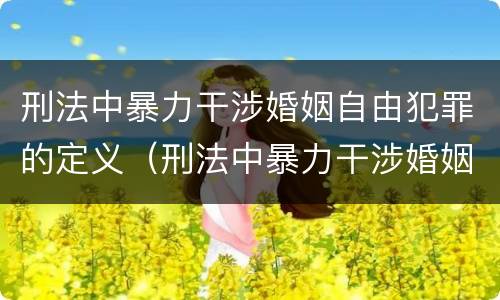 刑法中暴力干涉婚姻自由犯罪的定义（刑法中暴力干涉婚姻自由犯罪的定义是什么）