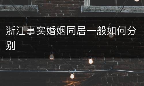 浙江事实婚姻同居一般如何分别