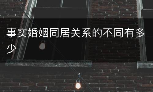 事实婚姻同居关系的不同有多少