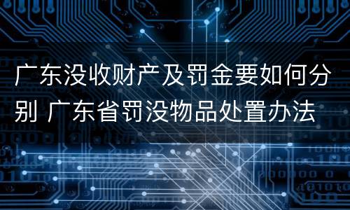 广东没收财产及罚金要如何分别 广东省罚没物品处置办法