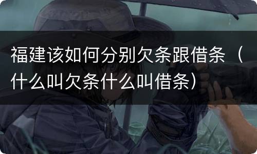 福建该如何分别欠条跟借条（什么叫欠条什么叫借条）
