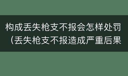 构成丢失枪支不报会怎样处罚（丢失枪支不报造成严重后果）