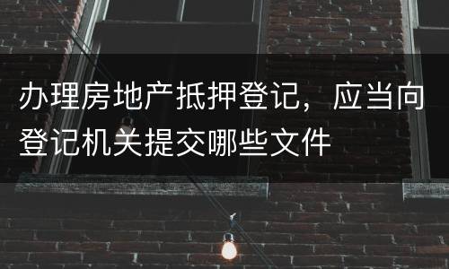 办理房地产抵押登记，应当向登记机关提交哪些文件