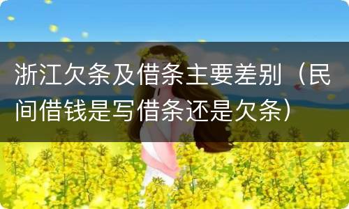 浙江欠条及借条主要差别（民间借钱是写借条还是欠条）