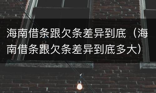 海南借条跟欠条差异到底（海南借条跟欠条差异到底多大）